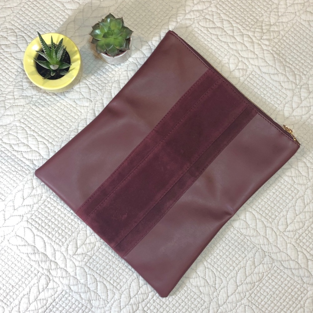 Summer and Rose Burgundy Foldover Clutch - Picture 2 of 7